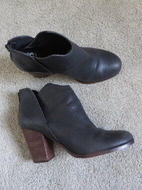 Gianni bini womens block heels shoes size 9 black leather